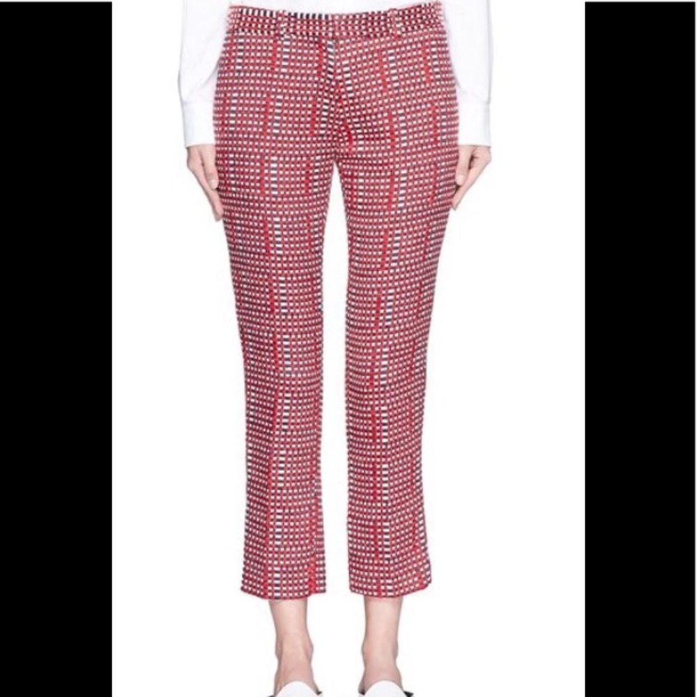 ISO only - Victoria Beckham Red Ribbon Check Pants